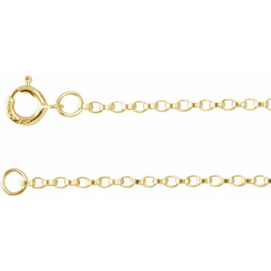 14K Yellow 1.1 mm Rolo 7" Chain CH1213100P