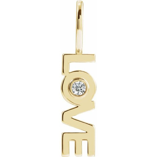 14K Yellow .03 CT Natural Diamond Love Charm/Pendant 88213100P