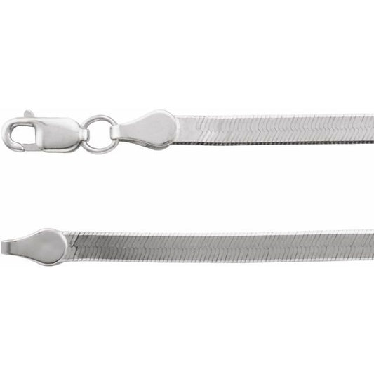 14K White 2.8 mm Flexible Herringbone 18" Chain CH1109107P