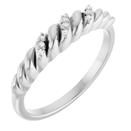 14K White .04 CTW Natural Diamond Dome Ring 126508103P