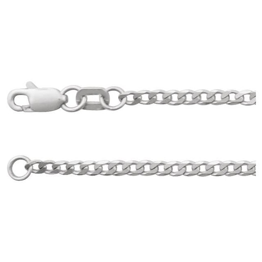 14K White 1.95 mm Curb 18" Chain CH1229105P