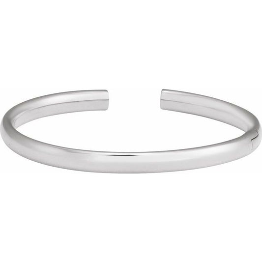 14K White 5 mm Hinged Cuff 7" Bracelet BRC941104P