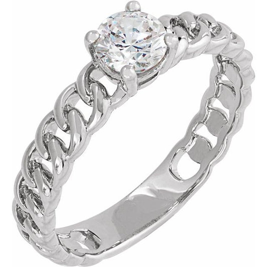 14K White 1/2 CT Lab-Grown Diamond Solitaire Ring 689046LG601P