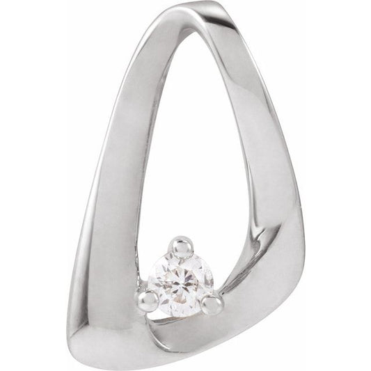 14K White .05 CTW Natural Diamond Freeform Pendant 689085601P