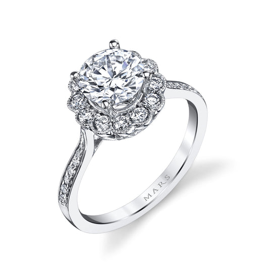 Ladies Round Engagement Ring 25329