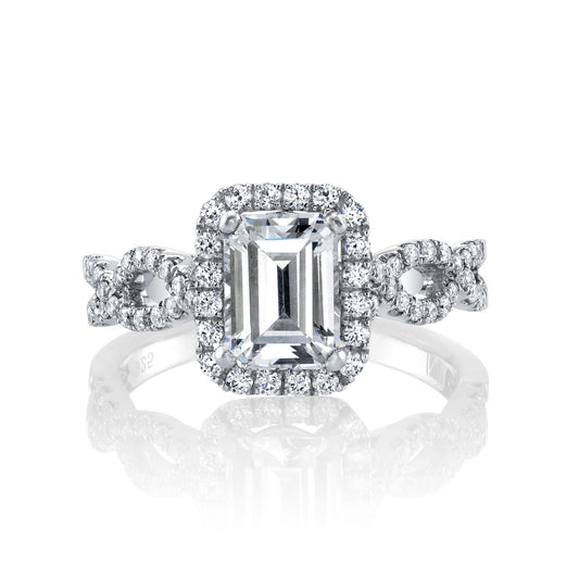 Ladies Emerald Engagement Ring 25369