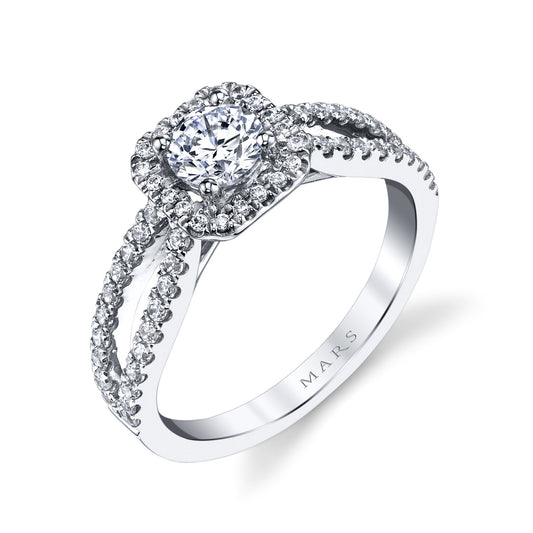 Ladies Round Engagement Ring 25389