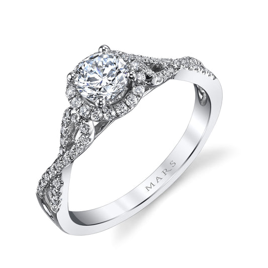 Ladies Round Engagement Ring 25392