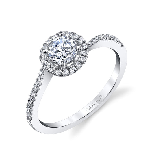 Ladies Round Engagement Ring 25393