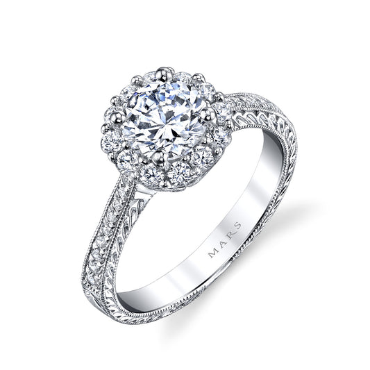Ladies Round Engagement Ring 25586