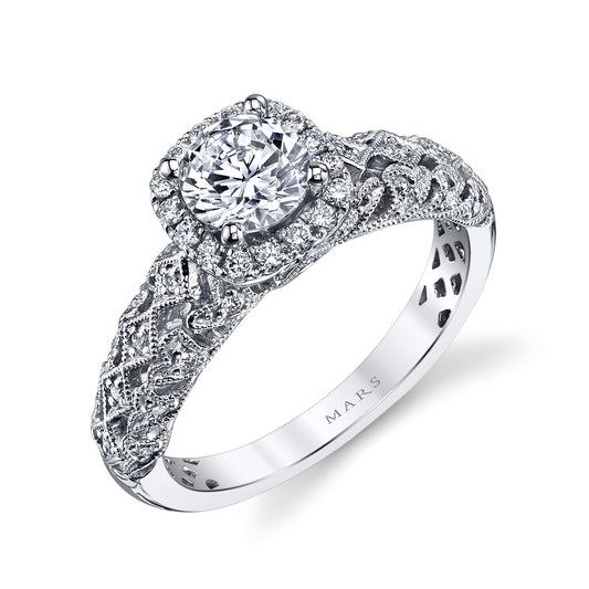 Ladies Round Engagement Ring 25826
