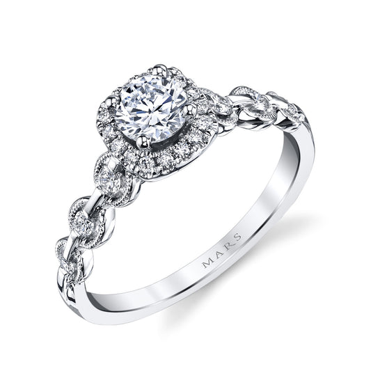 Ladies Round Engagement Ring 25829