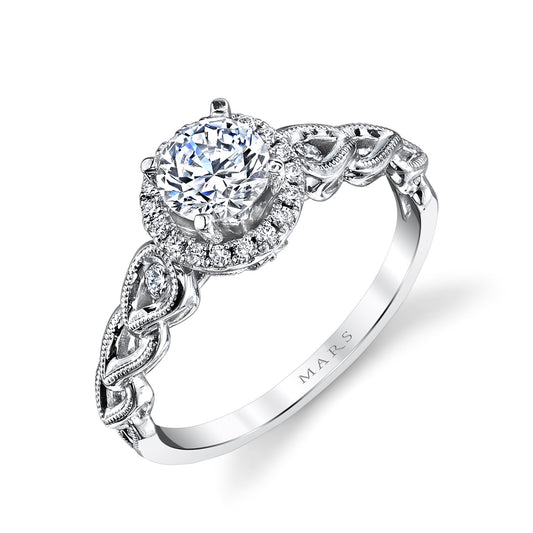 Ladies Round Engagement Ring 25855