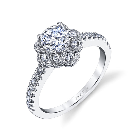 Ladies Round Engagement Ring 25871
