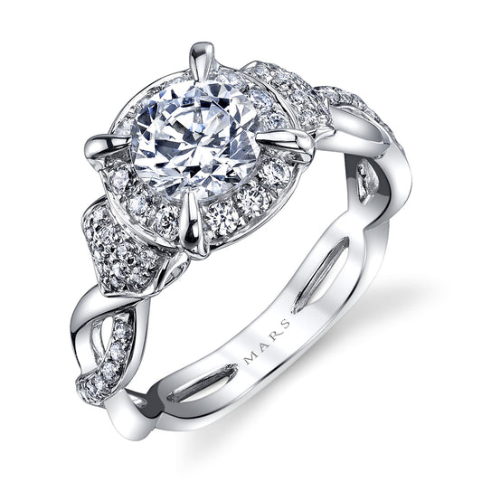Ladies Round Engagement Ring 25948