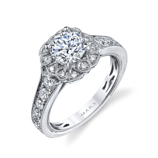 Ladies Round Engagement Ring 26414