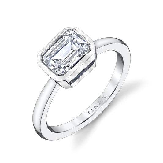 Ladies Emerald Engagement Ring 26705