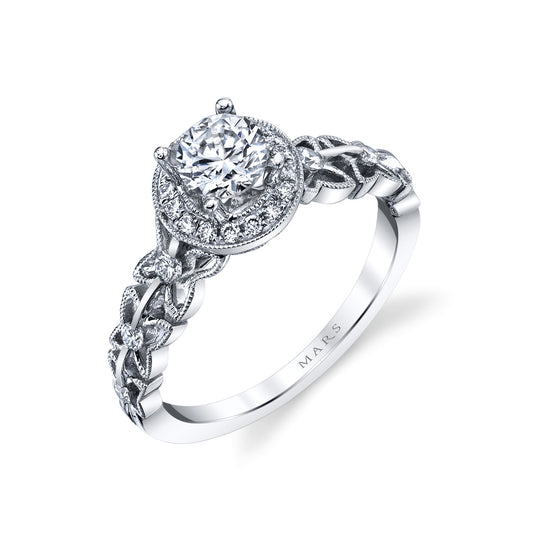 Ladies Round Engagement Ring 27091