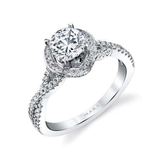 Ladies Round Engagement Ring 27160