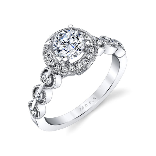Ladies Round Engagement Ring 27177