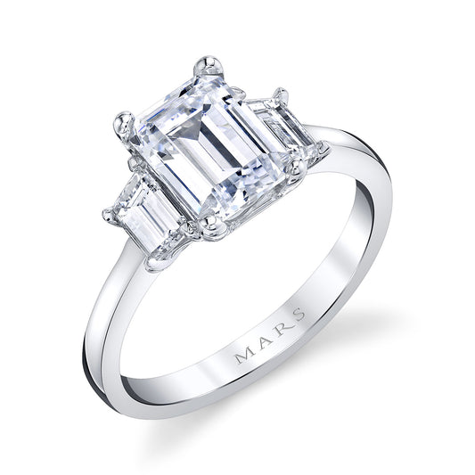 Ladies Emerald Engagement Ring 27404