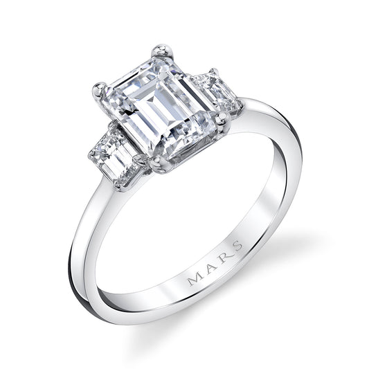 Ladies Emerald Engagement Ring 27406