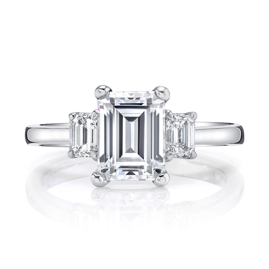 Ladies Emerald Engagement Ring 27406