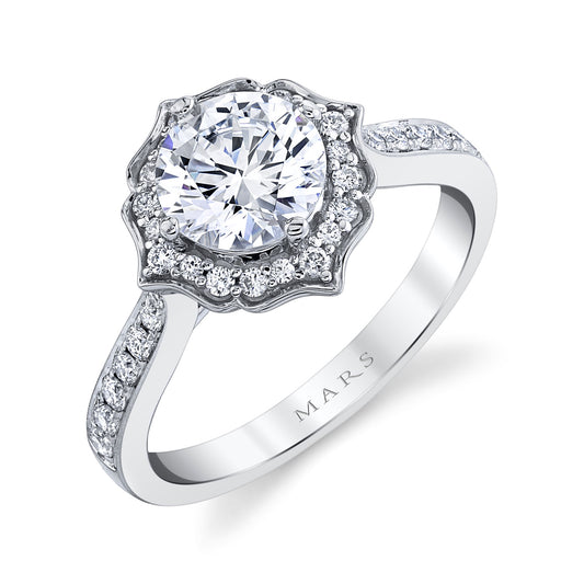 Ladies Round Engagement Ring 27510