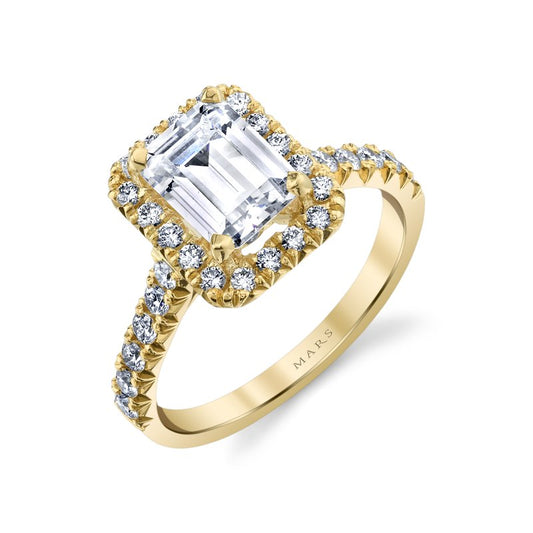 Ladies Emerald Engagement Ring 27082