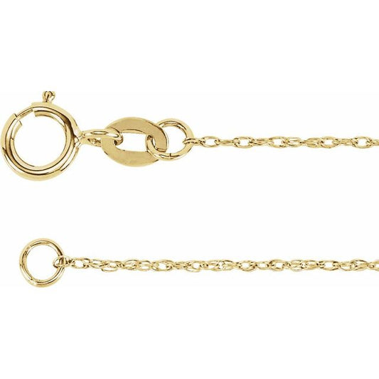 14K Yellow 1 mm Rope 18" Chain CH124107P