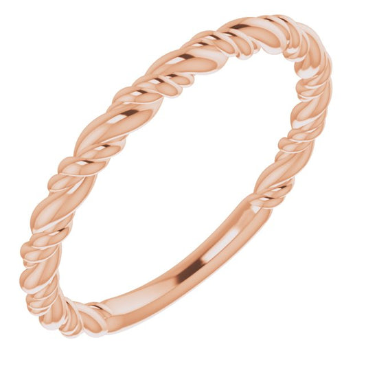 14K Rose Stackable Rope Ring 51570103P