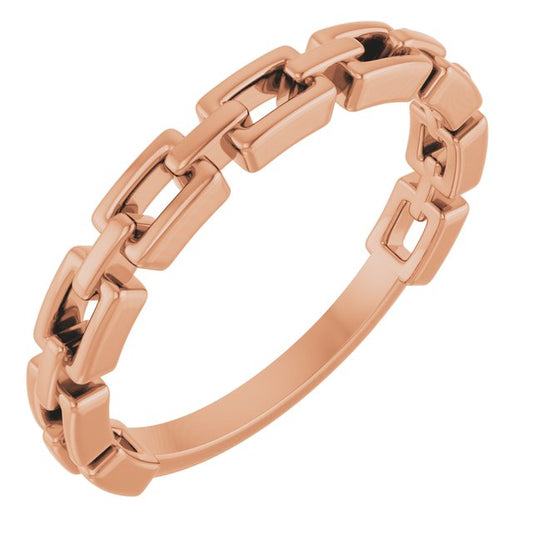 14K Rose Chain Link Ring 52078101P