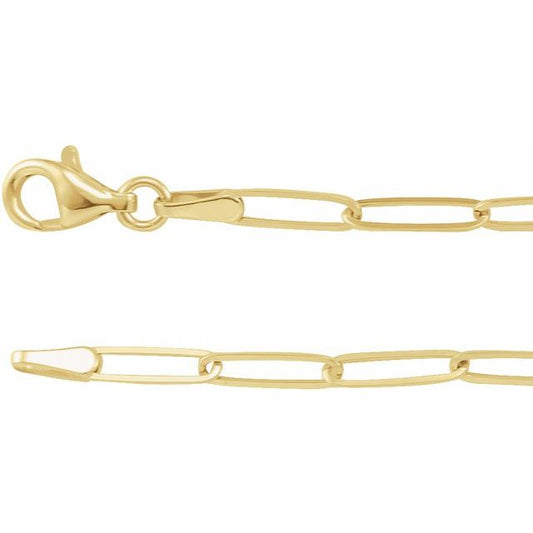 14K Yellow 2.6 mm Paperclip-Style 18" Chain CH1094602P