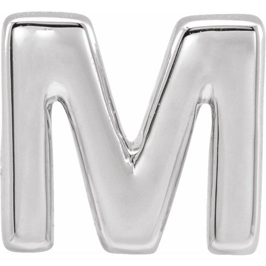 14K White Block Initial M Slide Pendant 688801149P