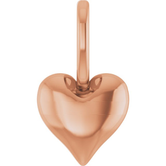 14K Rose Puffy Heart Charm/Pendant 88000100P