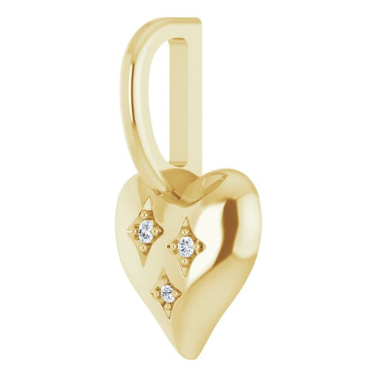 .01 CTW Natural Diamond Heart Charm/Pendant