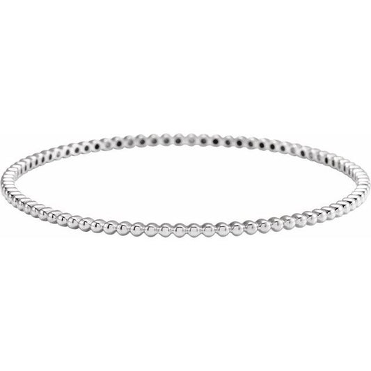 14K White Beaded Bangle Bracelet BRC888601P