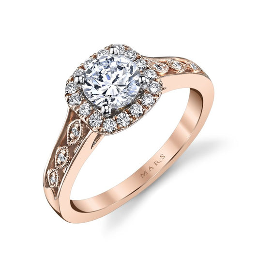 Ladies Round Engagement Ring 25804