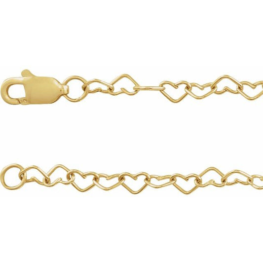 14K Yellow 3.2 mm Heart 18" Chain CH1207105P