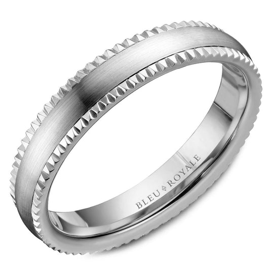 Bleu Royale Milgrain Wedding Band RYL-031