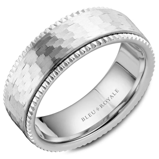 Bleu Royale Milgrain Wedding Band RYL-032