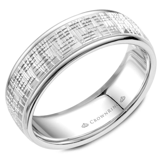 Carved Contemporary Wedding Band WB-057C