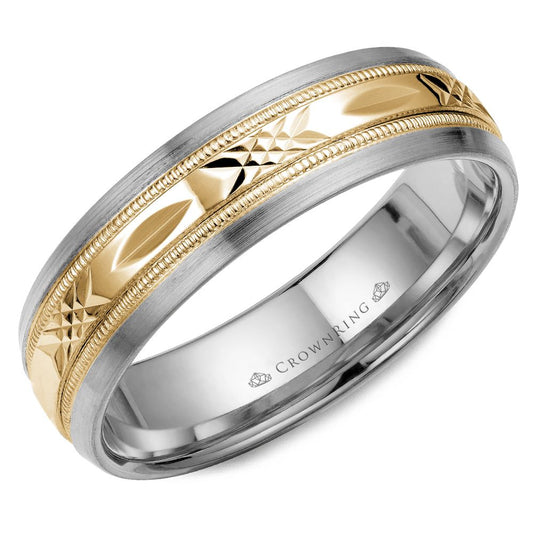 Carved Contemporary Wedding Band WB-7002