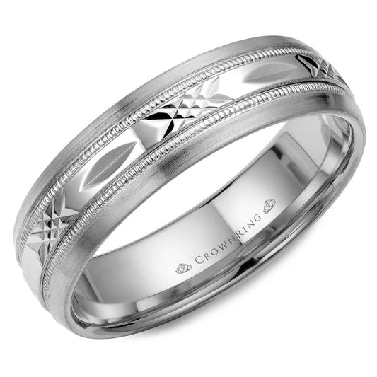 Carved Contemporary Wedding Band WB-7002