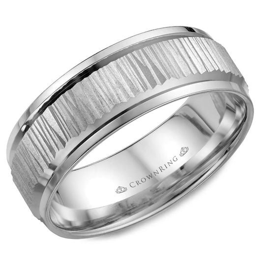 Carved Contemporary Wedding Band WB-7923