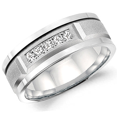 Diamond Milgrain Wedding Band WB-8038
