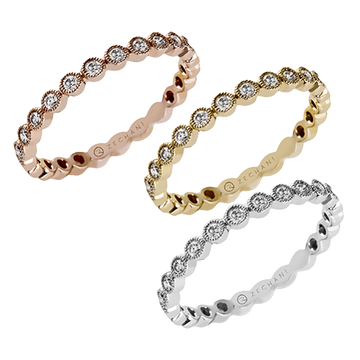 Ladies Tri-Color Wedding Band ZR219