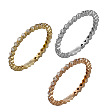 Ladies Tri-Color Wedding Band ZR224