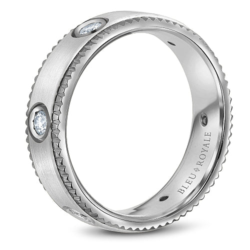 Bleu Royale Milgrain Wedding Band RYL-030
