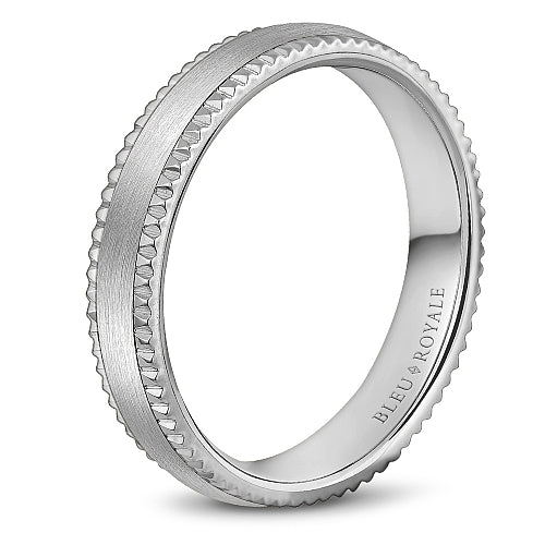Bleu Royale Milgrain Wedding Band RYL-031